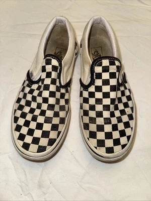 Zapatilla deportiva Vans unisex fuera de la pared clásica sin cordones para hombre 3,5 5 negra a cuadros Foto 1 de 4