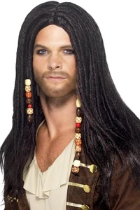 Smiffys Pirate Wig, Black - Picture 1 of 2