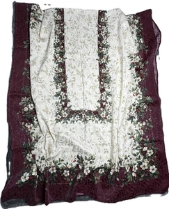 Mantel de banquete de jacquard rectangular grande estampado navideño vintage 114" x 57" - Imagen 1 de 8