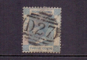 HONG KONG 1862 12c USED AMOY - GRUBBY APPEARANCE - Picture 1 of 2