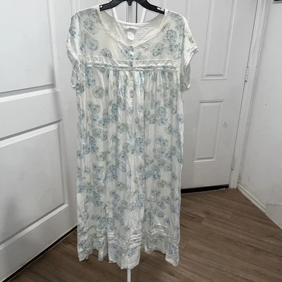 Aria 100% Cotton Floral Nightgown Loungewear  Size X-Large No Pockets - Image 1 of 3