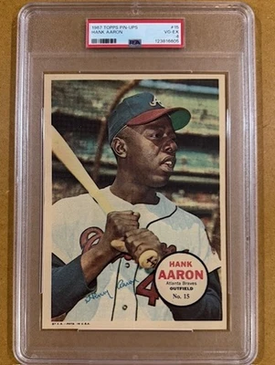 Pin-Ups Topps 1967 Hank Aaron Salón de la fama #15 PSA 4 en muy buena condición-excelente Foto 1 de 2