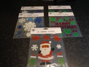 Christmas Gel Window Stickers x 5 - Picture 1 of 5