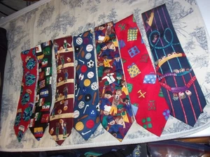 (7) Save the Children Brand Collection Patterned Silk Neckties - Picture 1 of 5