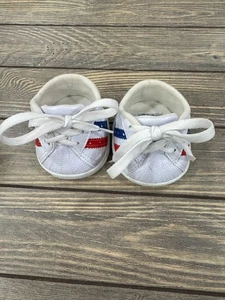 Sneakers bianche BAB Build-A-Bear con strisce rosse e blu - Foto 1 di 3