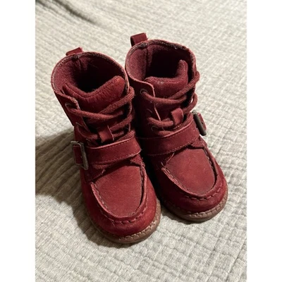 Ralph Lauren Polo Nuevo sin Etiquetas Ranger HI II Niño Pequeño Niño Botas Borgoña Gamuza Talla 4.5 Foto 1 de 4