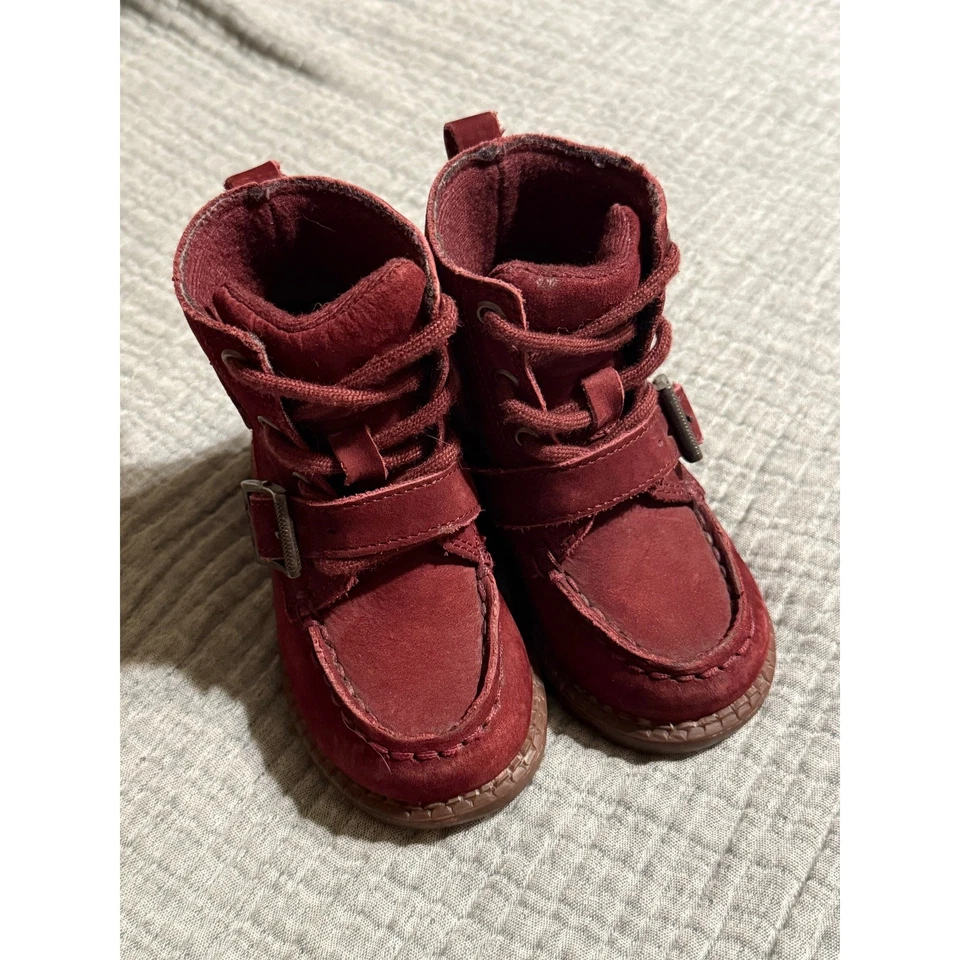 Ralph Lauren Polo новый без ЯРЛЫКОВ Ranger HI II ребенка ясельного возраста мальчика ботинки бордовая замша размер 4,5 - Изображение 1 из 4