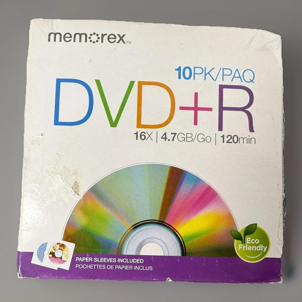 Memorex DVD+R Discs 10 Pack 16x 4.7GB 120min Eco Friendly Paper Sleeves Blank - Image 1 of 4