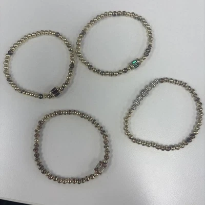 JUEGO DE 4 PULSERAS PISA Tatum Pave Piedra Natal Cristal Rubí Esmeralda Foto 1 de 4