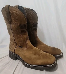 Botas de Vaquero Ariat Hybrid Patriot H20 Hombres Talla 11.5 D Marrón Resistente al Aceite - Imagen 1 de 9