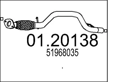 MTS 01.20138 Exhaust Pipe for FIAT - Bild 1 von 3