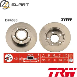 2x BRAKE DISC DF4038 FOR AUDI A6C5 ATX/ATQ/ACK/AMX/APR/ALG/AQD 2.8L APC 2.4L - Picture 1 of 18