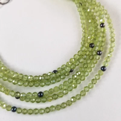PAIR JAY KING DTR Multi Strand Peridot and Sterling Silver Bead Necklace Green - Image 1 of 4