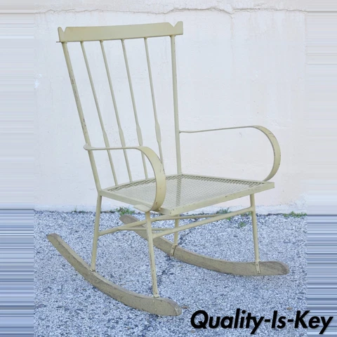 Mid Century Modern Wrought Iron Rocking Chair after Salterini and Arthur Umanoff Cover
