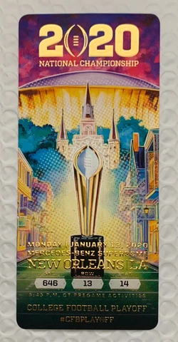 LSU Tigers National Championship 2020 CFP Game Ticket Stub 2019 Champs Burrow 🐅 Cover