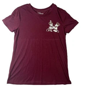 Disney Parks Womens Minnie Mouse T-Shirt Tee Top Burgundy Size S - Picture 1 of 6