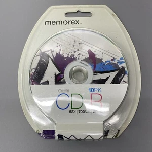 Memorex grafitti CD-R 52x sealed 10 Pack 700mb 80mins Recordable Disc - Picture 1 of 6