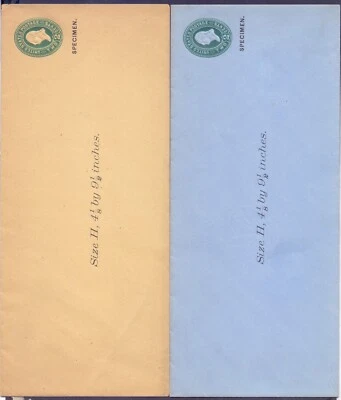 United States 2  stamped envelope SPECIMEN Washington 2 cts  Sice H 4 1/8- 9 1/2 - Image 1 of 2