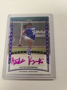 2014 LEAF PERFECT GAME PROSPECT AUTO PURPLE PARALLEL AUSTIN KRZEMINSKI 1/1