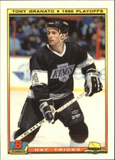 1990-91 (KINGS) Bowman Hat Tricks Tiffany #18 Tony Granato