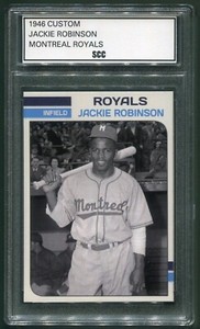 Custom 1946 Jackie Robinson Montreal Royals Intl League AAA Baseball Card B