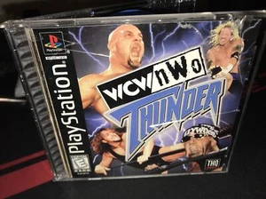 Wcw/Nwo Thunder - Sony PlayStation 1 Complete With Cracks On Front Of Case - Picture 1 of 9