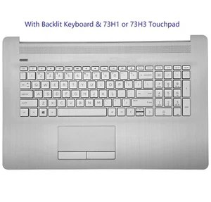 new Palm rest Backlit Keyboard Touchpad For HP 17-BY 17-CA L92783-001 Silver - Zdjęcie 1 z 8