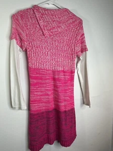L.E.I. Girls Pink Knit Dress Size 14 16 Large Or S Wms Barbiecore Emo Y2K Bratz - Picture 1 of 9