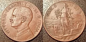 Italie - Vittorio Emanuele III - 5 centesimi 1918 R, Rome TTB !!! KM#42 - Foto 1 di 1