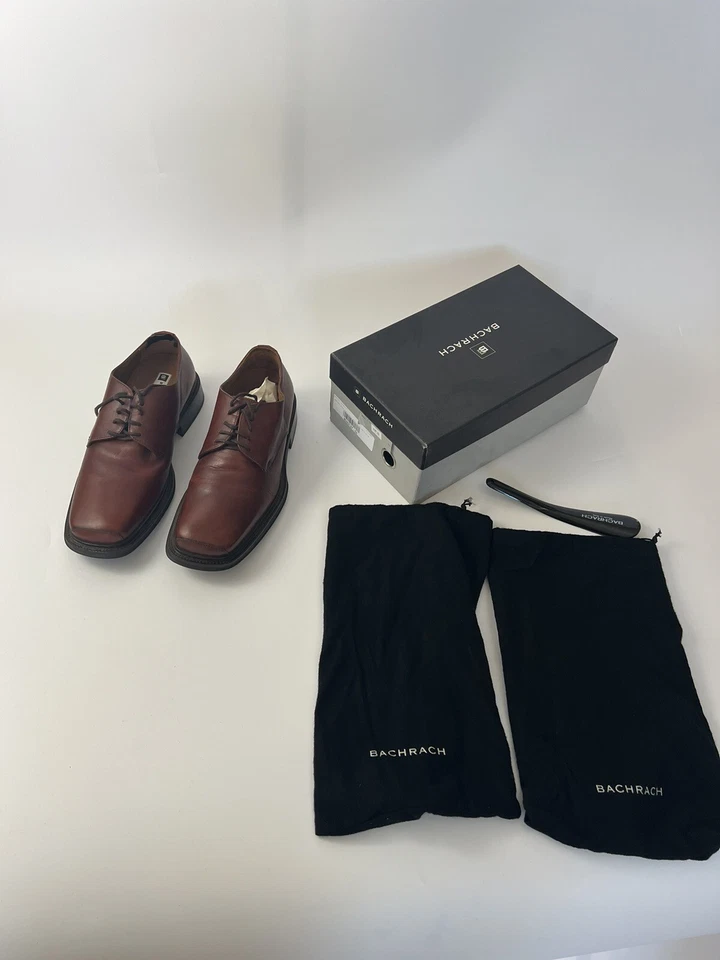 Zapatos de vestir Oxford Bacharch para hombre marrón talla 10,5 caja y extras hechos en Italia Foto 1 de 4