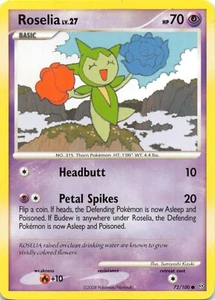 ROSELIA 72/100 - COMUNE NON OLOGRAFO - DP Stormfront - CARTA Pokémon 2008 - quasi nuova/m - Foto 1 di 2