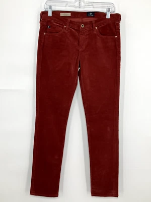 AG Adriano Goldschmied Pants Womens 28 Rust Corduroy The Stevie Slim Straight - Image 1 of 4