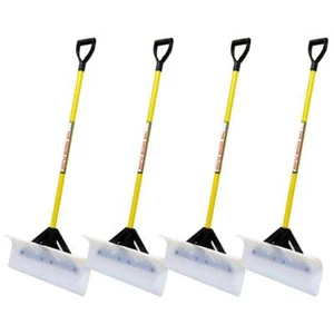 4PK The Snow Plow 24" Wide Shovel Push Plow Commercial Residential D-Grip 50524 - Picture 1 of 3
