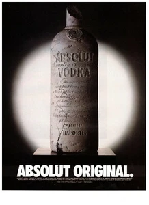 Absolutamente Original Estatua de Mármol Vodka 1995 Publicidad Impresa Vintage - Imagen 1 de 1