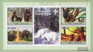Sao Tome e príncipe 3040-3043 Sheetlet nuevo con goma original 2007 osos - Imagen 1 de 1