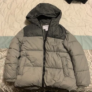 Old Navy Unisex Kids Puffer winter Jacket, size xs (5), color block gray - Picture 1 of 8