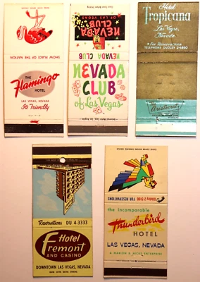 Vintage LAS VEGAS Hotel & Casino Matchbook Lot Flamingo Thunderbird Nevada E9 - Image 1 of 4