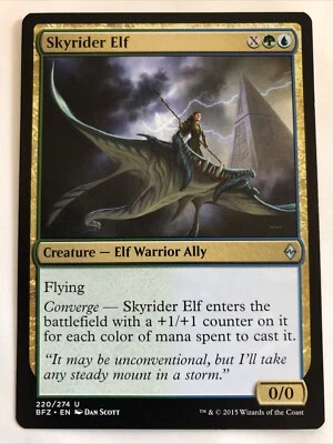 MTG Battle For Zendikar Skyrider Elf 220/274 NM - Image 1 of 2