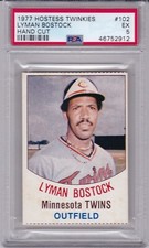 1977 Hostess TWINKIES #102 LYMAN BOSTOCK PSA 5 EX Minnesota TWINS TOUGH! 1/2 