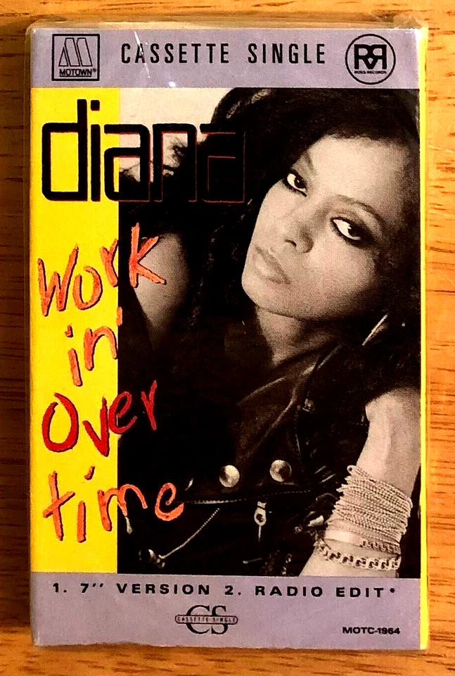 Rare 1989 Diana Ross Workin' Overtime Cassette Tape Single Motown