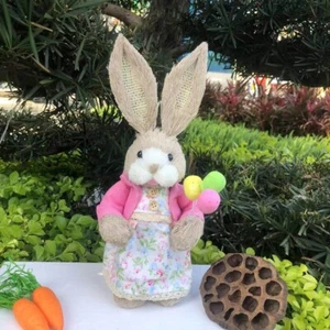 35cm Handwoven Easter Rabbit Decor- Grass Weave Rabbit for Spring Celebrations - Picture 1 of 20