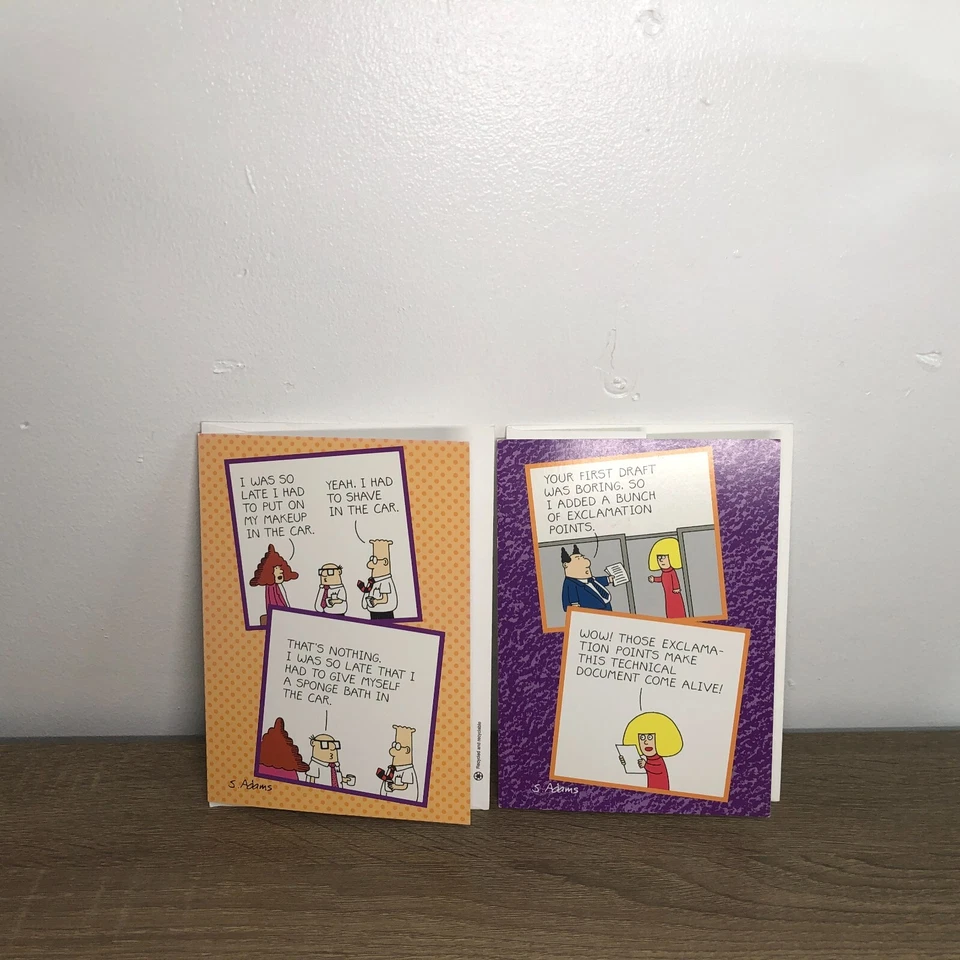 Lote de tarjetas de felicitación vintage Dilbert feliz cumpleaños 1990 sin usar con sobres 2 Foto 1 de 4