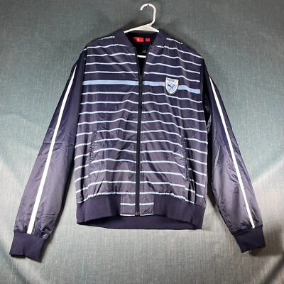 Chaqueta cortavientos Puma para mujer talla M púrpura a rayas malla forrada logotipo cremallera completa Foto 1 de 4