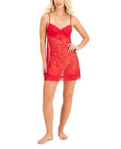 Inc International Concepts Lace Cupped Chemise Lingerie Nightgown, Red, Medium - Picture 1 of 1