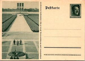 GERMANY 1930/40 WWII POSTAL ILLUSTRATED POSTCARD WAR PROPAGANDA HITLER UNUSED - Picture 1 of 2