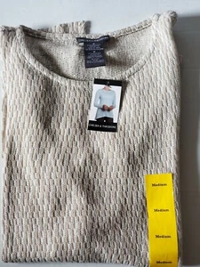 NWT Chelsea & Theodore Tunic Sweater Warm Stone White Women's Size Medium - Picture 1 of 4