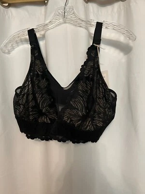 BRAVISSIMO CELESTE WIRELESS BRALETTE BLACK 38D - Image 1 of 3