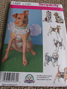 SEWING PATTERN S1482 DOG PET CLOTHES COSTUMES 7 DESIGNS SIZE SMALL TO LARGE 