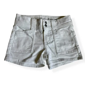 Gap Kids Low Rose Y2K White Denim Shortie Shorts 7 - Picture 1 of 11