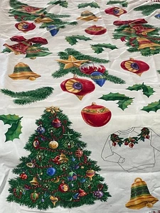 Christmas Ornaments Appliques Cranston Print Works 100% Cotton Fabric 3 Yards - Picture 1 of 16